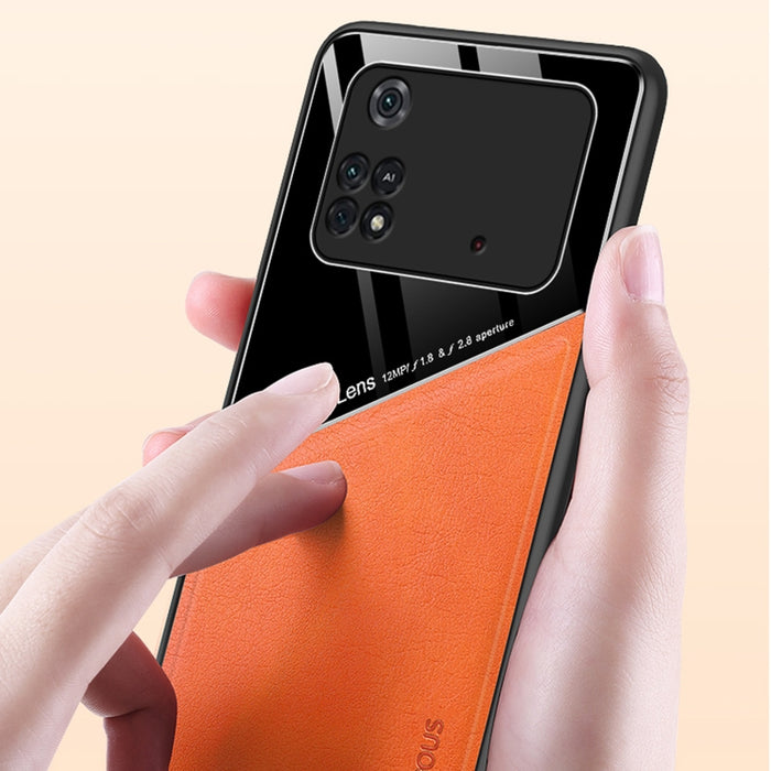 Estuche protector todo incluido de cuero + vidrio orgánico, For Xiaomi Poco M4 Pro 4G, For Xiaomi Poco X4 Pro 5G