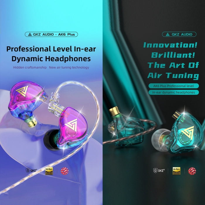 QKZ AK6 PLUS HiFi Bass Cable de audio desmontable Dynamic Heavy Bass Auricular con cable