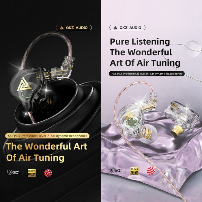 QKZ AK6 PLUS HiFi Bass Cable de audio desmontable Dynamic Heavy Bass Auricular con cable