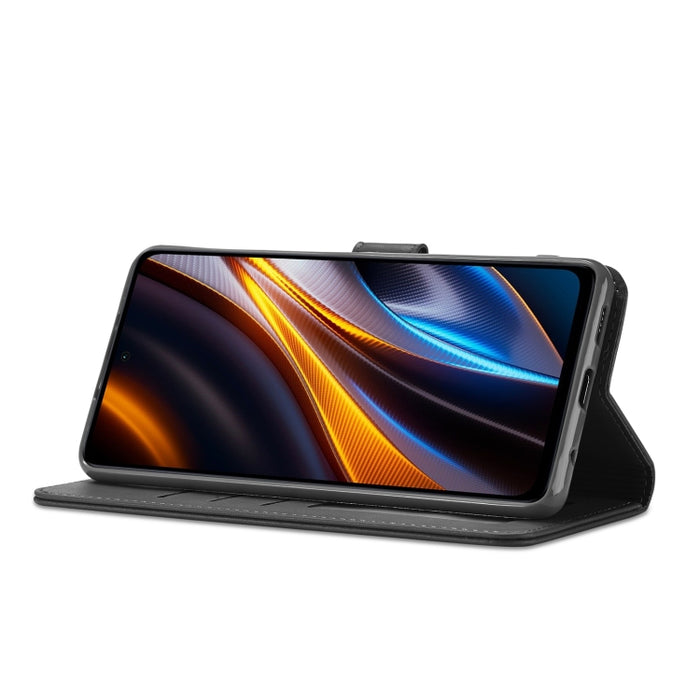LC.IMEEKE Estuche para teléfono de cuero con textura de becerro, For Xiaomi Poco X4 GT 5G