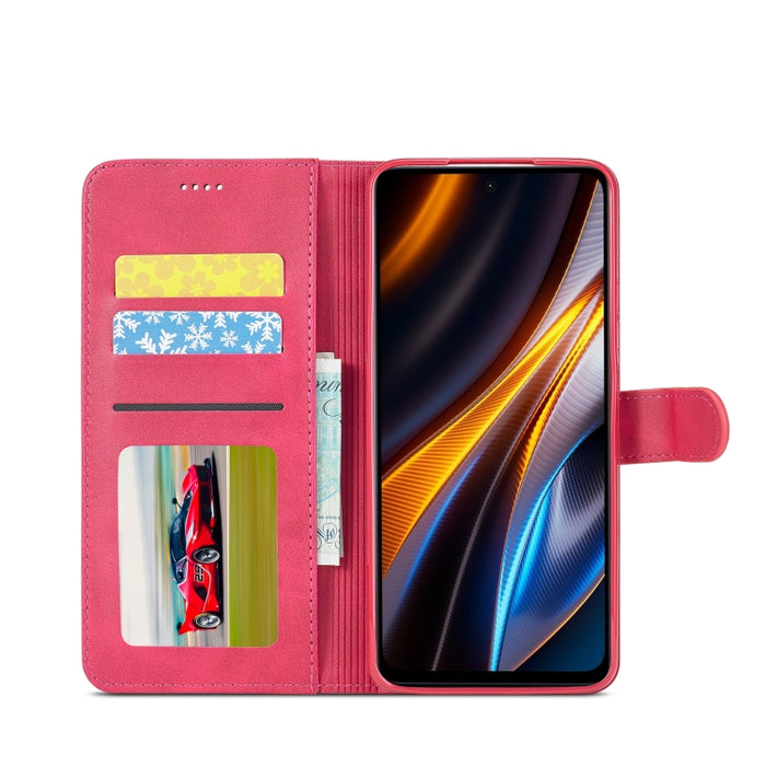 LC.IMEEKE Estuche para teléfono de cuero con textura de becerro, For Xiaomi Poco X4 GT 5G