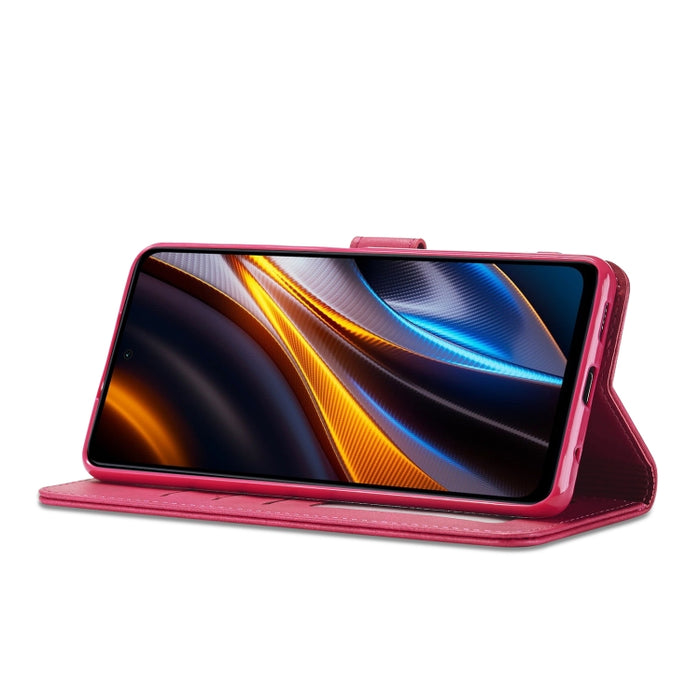 LC.IMEEKE Estuche para teléfono de cuero con textura de becerro, For Xiaomi Poco X4 GT 5G