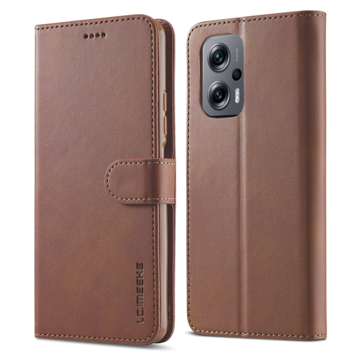 LC.IMEEKE Estuche para teléfono de cuero con textura de becerro, For Xiaomi Poco X4 GT 5G