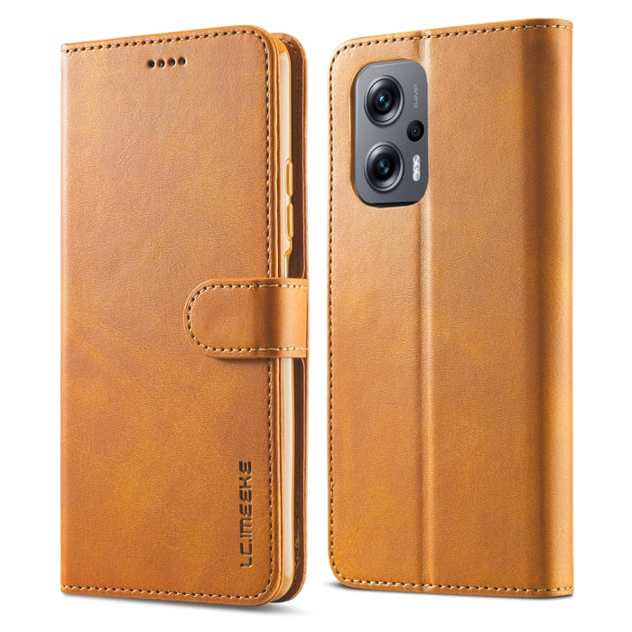 LC.IMEEKE Estuche para teléfono de cuero con textura de becerro, For Xiaomi Poco X4 GT 5G