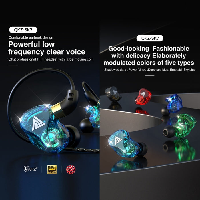 QKZ SK7 3.5mm Sports In-ear Copper Driver Auricular estéreo HIFI con cable y micrófono
