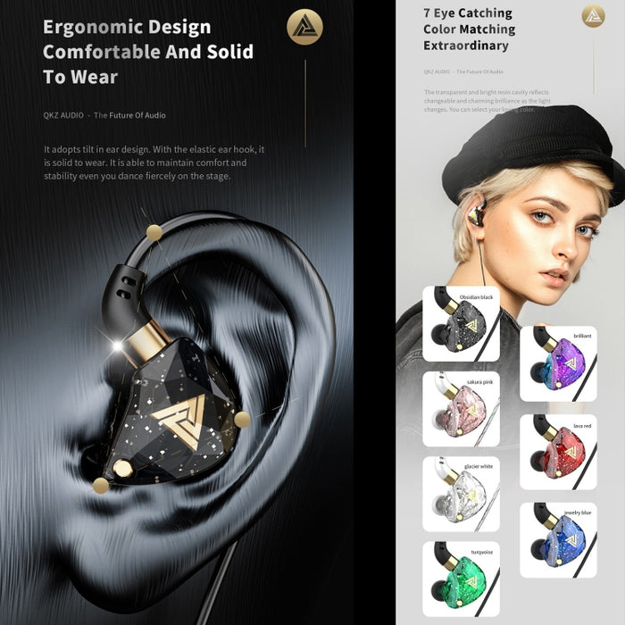 QKZ SK8 3.5mm Sports In-ear Dynamic HIFI Monitor Auricular con micrófono