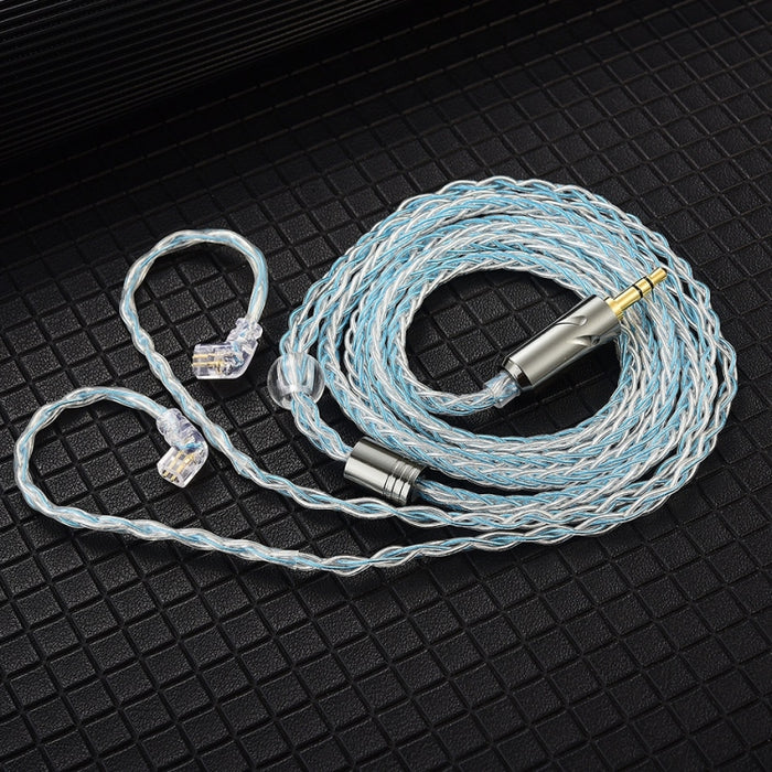 QKZ T1 8 Core TC Plateado 3.5mm 0.75mm 2PIN HIFI Cable de actualización de auriculares