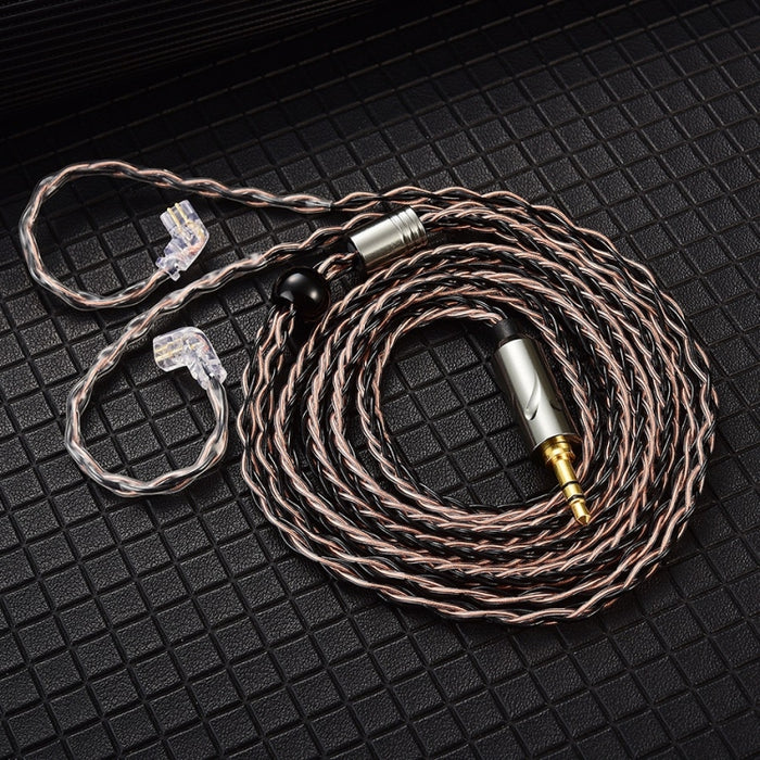 QKZ T1 8 Core TC Plateado 3.5mm 0.75mm 2PIN HIFI Cable de actualización de auriculares