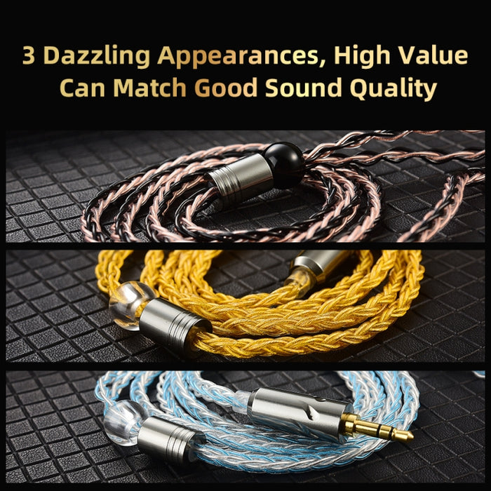 QKZ T1 8 Core TC Plateado 3.5mm 0.75mm 2PIN HIFI Cable de actualización de auriculares