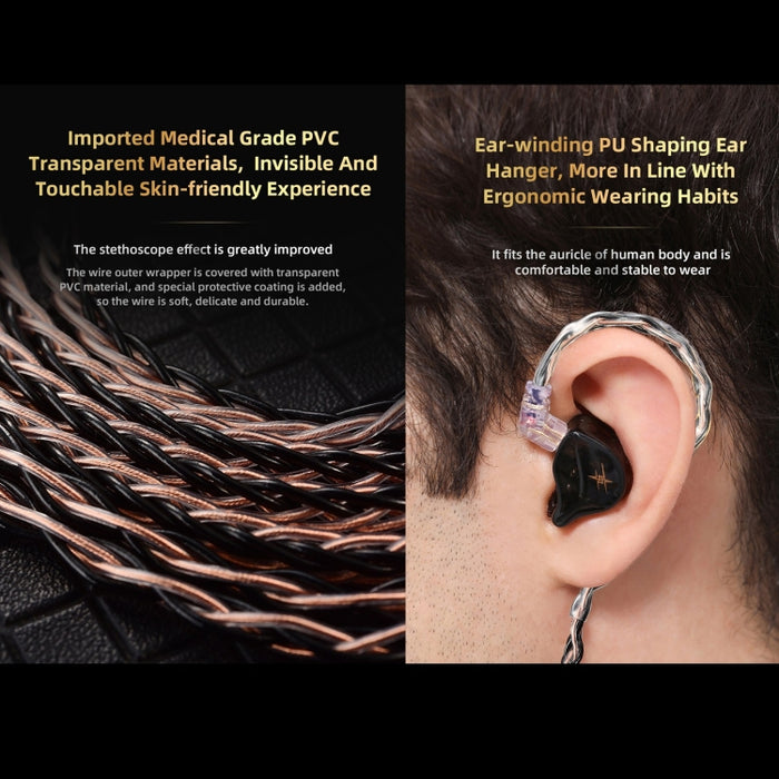 QKZ T1 8 Core TC Plateado 3.5mm 0.75mm 2PIN HIFI Cable de actualización de auriculares