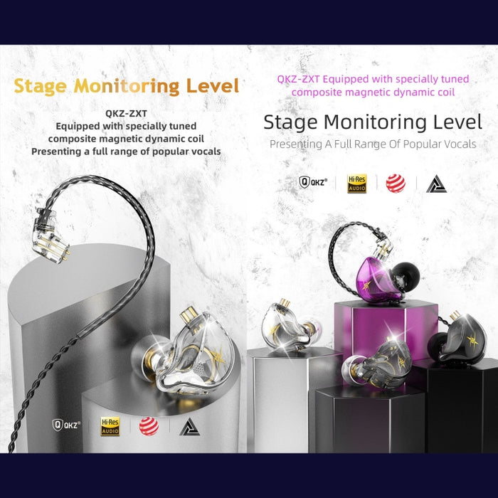 QKZ ZXT Sports In-ear Cableado Control Plug HIFI Stereo Stage Monitor Auricular