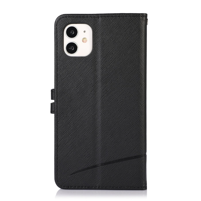 Estuche para teléfono de cuero con tapa horizontal y textura cruzada