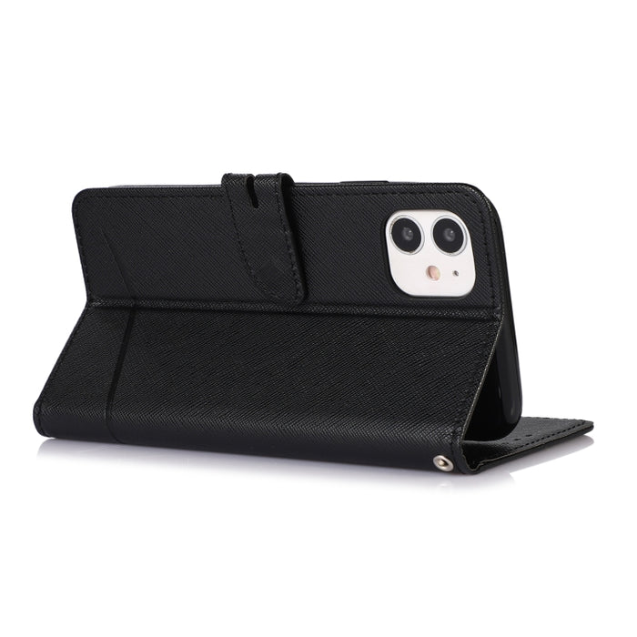 Estuche para teléfono de cuero con tapa horizontal y textura cruzada