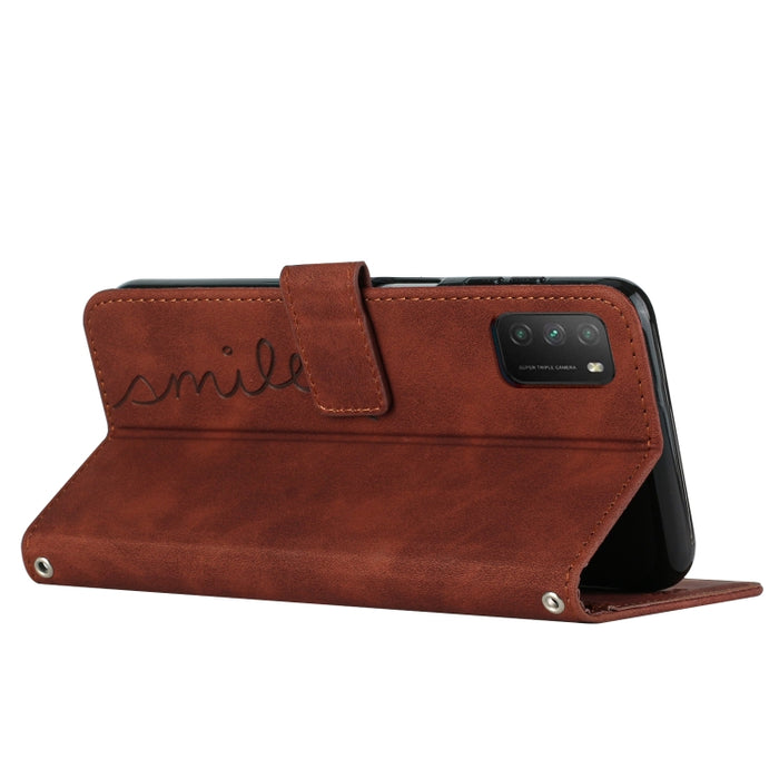 Estuche para teléfono de cuero con patrón de corazón y sensación de piel con cordón, For Xiaomi Poco M3, For Xiaomi Poco M4 Pro, For Xiaomi Poco X3 NFC, For Xiaomi Poco X4 Pro 5G