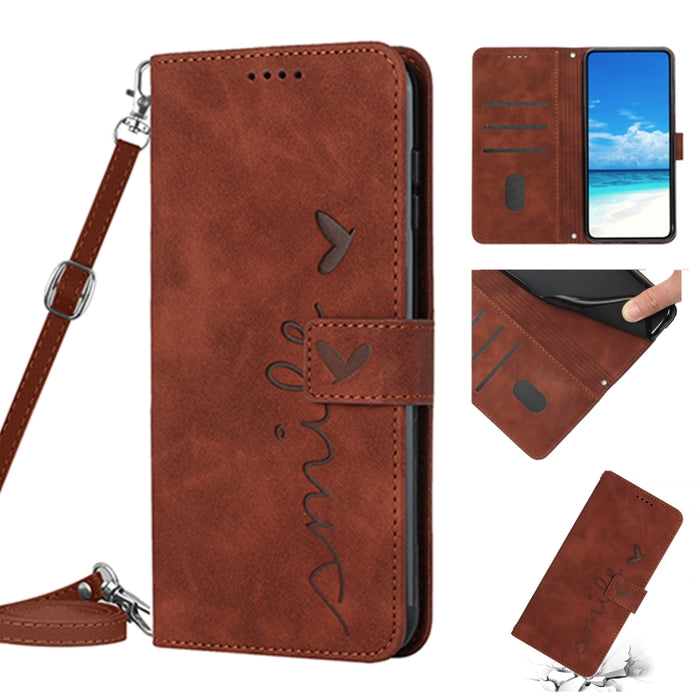 Estuche para teléfono de cuero con patrón de corazón y sensación de piel con cordón, For Xiaomi Poco M3, For Xiaomi Poco M4 Pro, For Xiaomi Poco X3 NFC, For Xiaomi Poco X4 Pro 5G