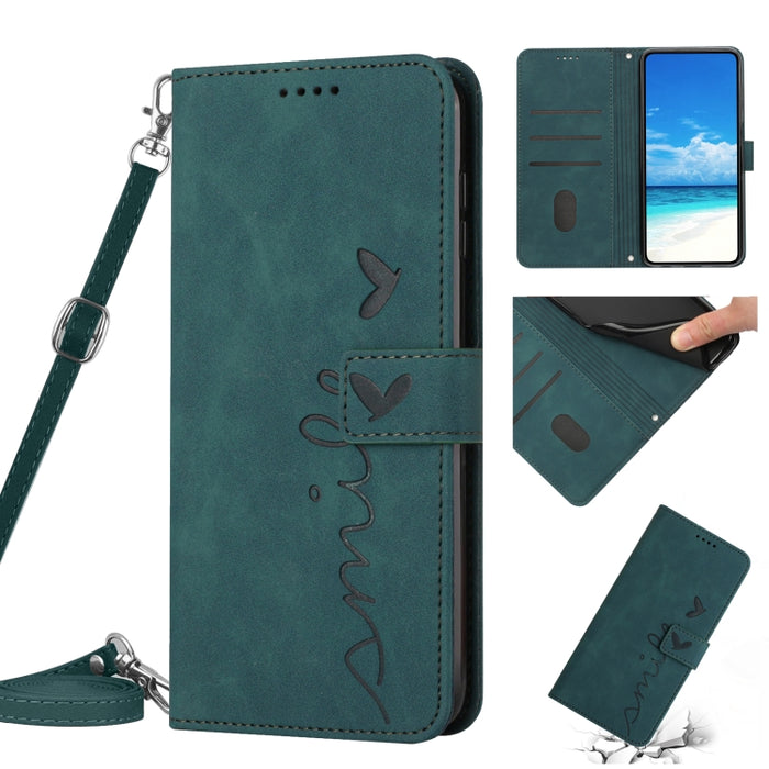 Estuche para teléfono de cuero con patrón de corazón y sensación de piel con cordón, For Xiaomi Poco M3, For Xiaomi Poco M4 Pro, For Xiaomi Poco X3 NFC, For Xiaomi Poco X4 Pro 5G
