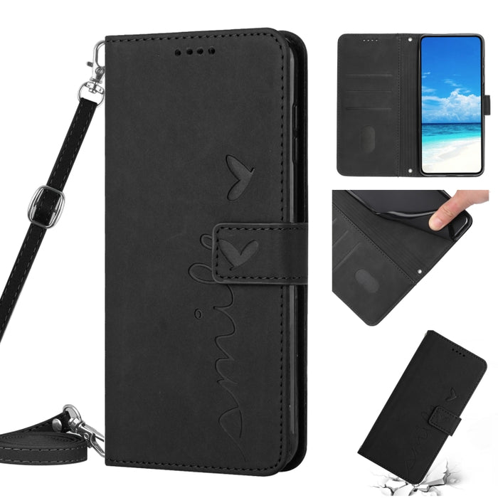 Estuche para teléfono de cuero con patrón de corazón y sensación de piel con cordón, For Xiaomi Poco M3, For Xiaomi Poco M4 Pro, For Xiaomi Poco X3 NFC, For Xiaomi Poco X4 Pro 5G
