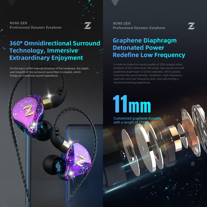QKZ ZEN In-ear Subwoofer Música controlada por cable Running Sports Auricular con micrófono
