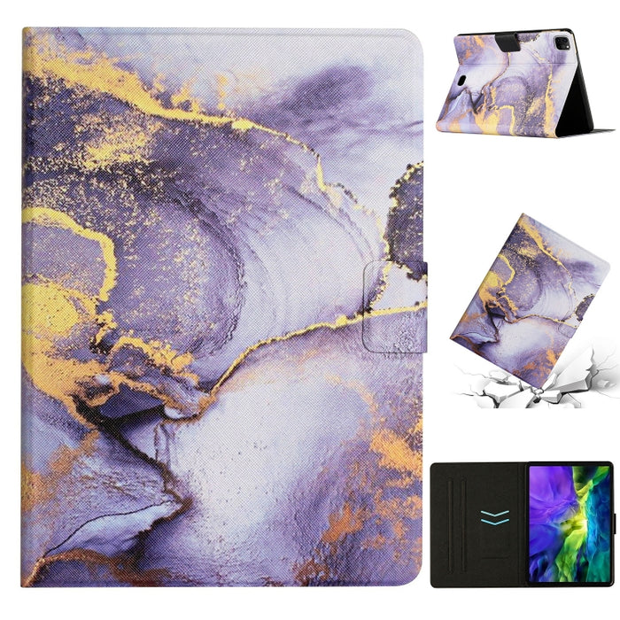 Estuche para tableta de cuero elegante con patrón de mármol