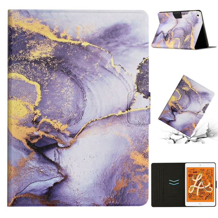 Estuche para tableta de cuero elegante con patrón de mármol