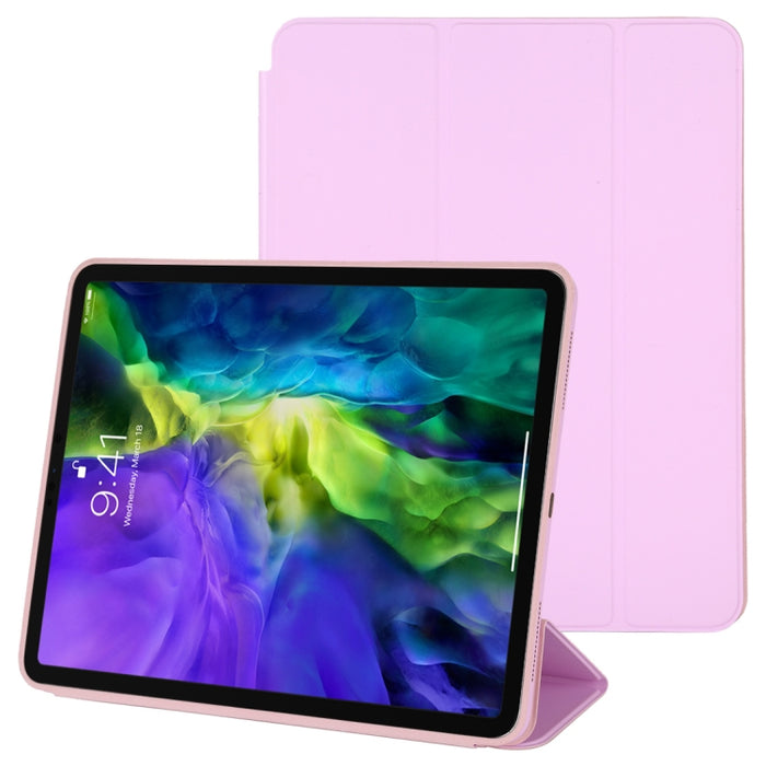 Estuche de cuero inteligente con tapa horizontal de 3 pliegues con función de suspensión / activación y soporte, For iPad Pro 11 inch (2020/2021), For iPad Pro 11 inch (2020), For iPad Pro 12.9 inch (2020/2021), For iPad Pro 12.9 inch (2020)