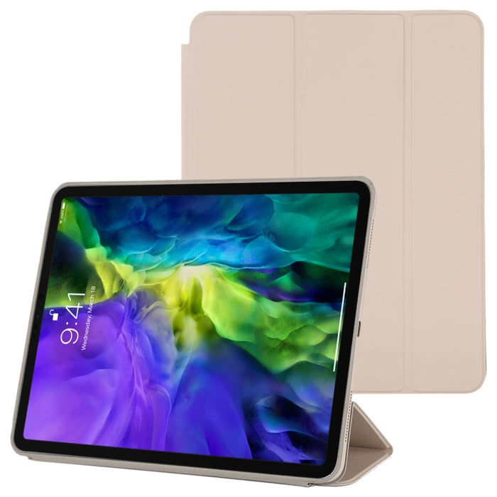 Estuche de cuero inteligente con tapa horizontal de 3 pliegues con función de suspensión / activación y soporte, For iPad Pro 11 inch (2020/2021), For iPad Pro 11 inch (2020), For iPad Pro 12.9 inch (2020/2021), For iPad Pro 12.9 inch (2020)