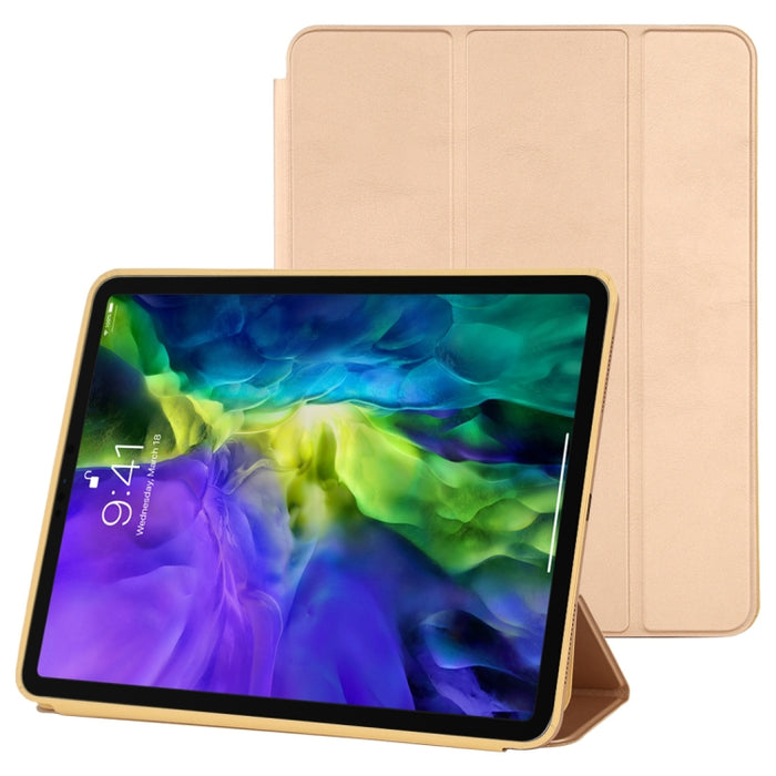 Estuche de cuero inteligente con tapa horizontal de 3 pliegues con función de suspensión / activación y soporte, For iPad Pro 11 inch (2020/2021), For iPad Pro 11 inch (2020), For iPad Pro 12.9 inch (2020/2021), For iPad Pro 12.9 inch (2020)