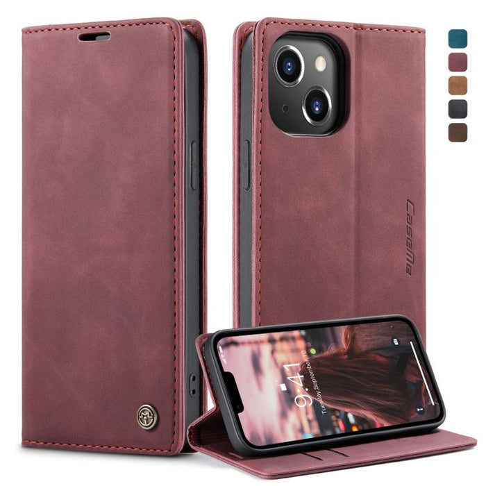 CaseMe-013 Estuche para teléfono de cuero esmerilado retro multifuncional