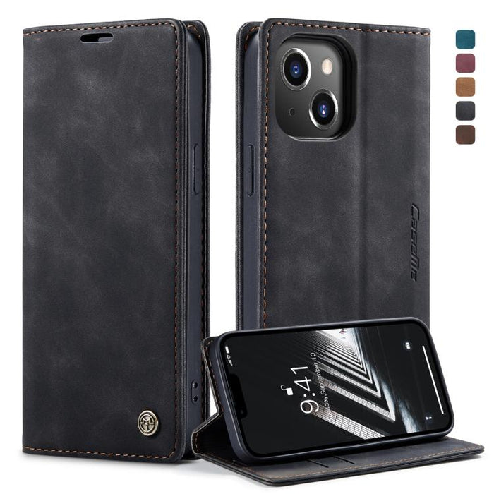 CaseMe-013 Estuche para teléfono de cuero esmerilado retro multifuncional