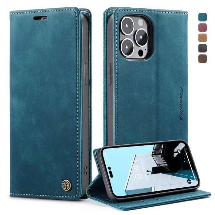 CaseMe-013 Estuche para teléfono de cuero esmerilado retro multifuncional
