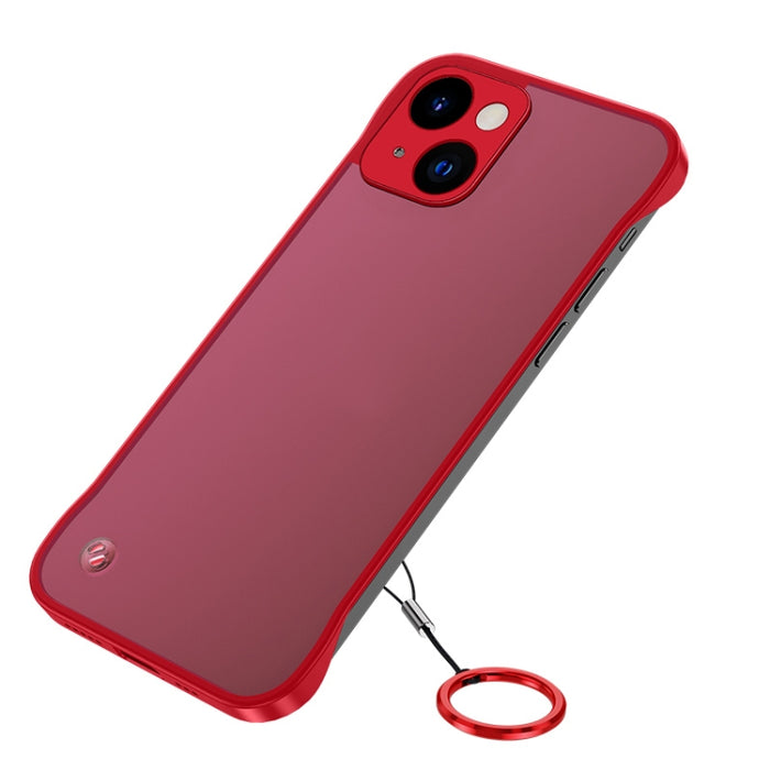 Estuche para teléfono con correa de anillo de dedo esmerilado con lente de metal