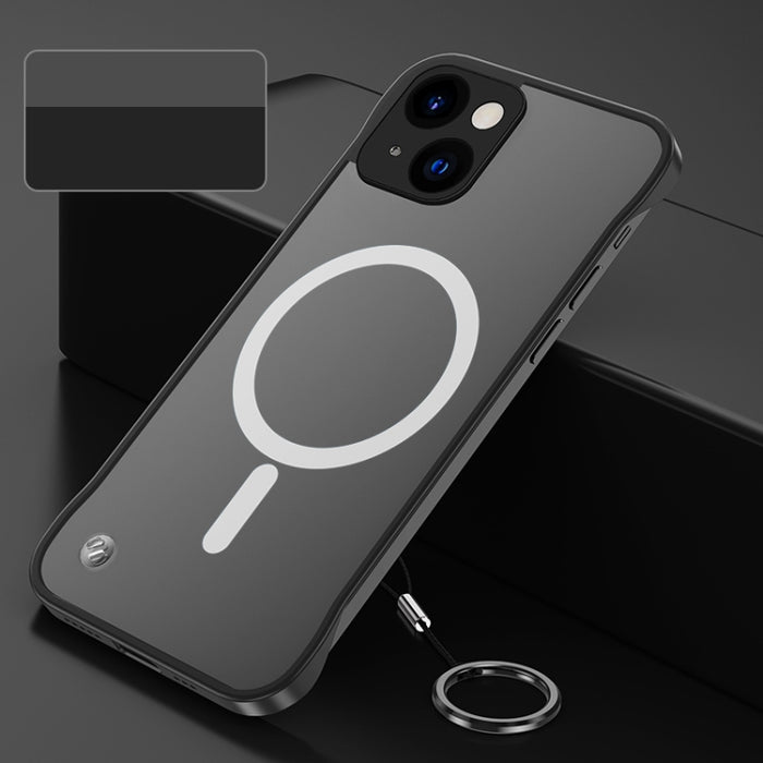 Estuche para teléfono Magsafe esmerilado con lente de metal