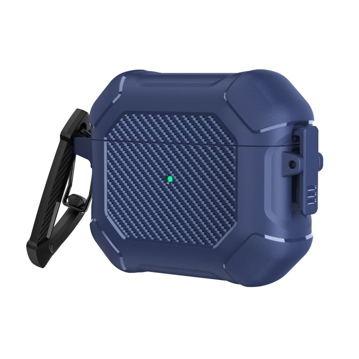 Carbon Brazing Dimension TPU+PC Funda protectora para auriculares con interruptor de bloqueo y mosquetón, For AirPods 3