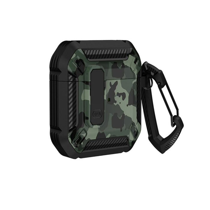 Estuche para auriculares impreso en dos tonos con interruptor de bloqueo y mosquetón