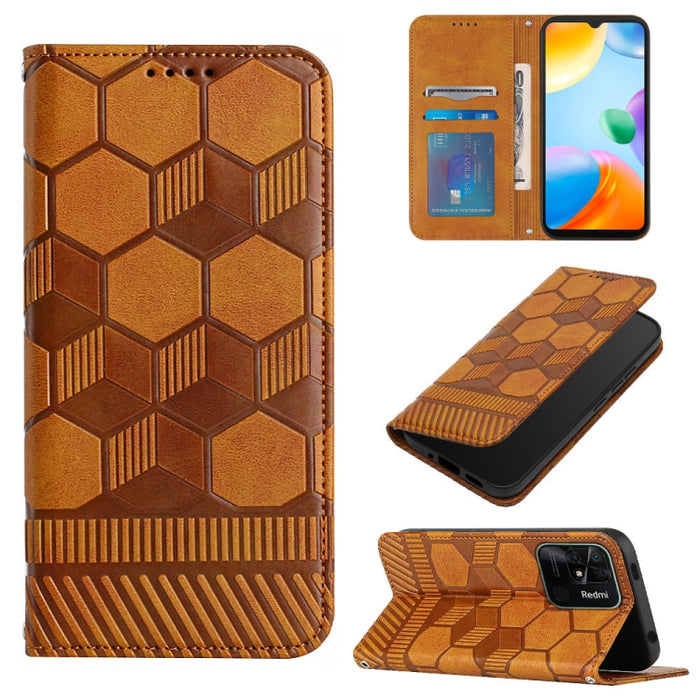 Funda de teléfono con tapa de cuero magnético con textura de fútbol, For Xiaomi Redmi 10C / 10 India, For Xiaomi Redmi 10A, For Xiaomi Redmi Note 11 Global 2022 / Note 11S 4G, For Xiaomi Redmi Note 11 Pro 5G / 4G Global 2022 / Note 11 Pro+ India       ...