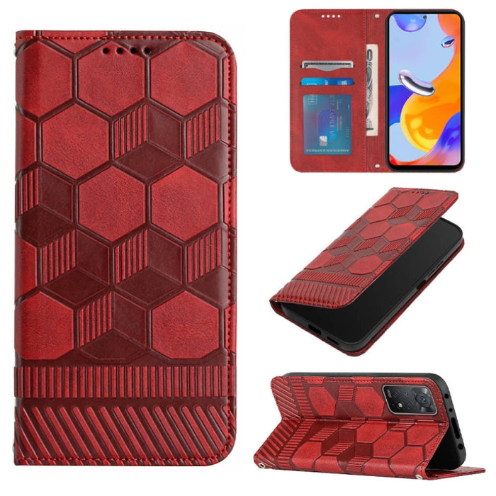 Funda de teléfono con tapa de cuero magnético con textura de fútbol, For Xiaomi Redmi 10C / 10 India, For Xiaomi Redmi 10A, For Xiaomi Redmi Note 11 Global 2022 / Note 11S 4G, For Xiaomi Redmi Note 11 Pro 5G / 4G Global 2022 / Note 11 Pro+ India       ...