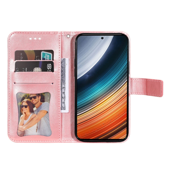 Estuche de cuero con estampado de flores de 7 pétalos, For Xiaomi Redmi K40S / Poco F4, For Xiaomi Redmi Note 11T Pro/Poco X4 GT