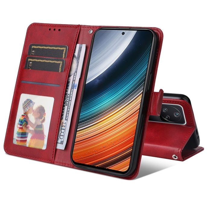 Estuche para teléfono de cuero con textura de becerro, For Xiaomi Redmi K40S / Poco F4, For Xiaomi Redmi Note 11T Pro/Poco X4 GT
