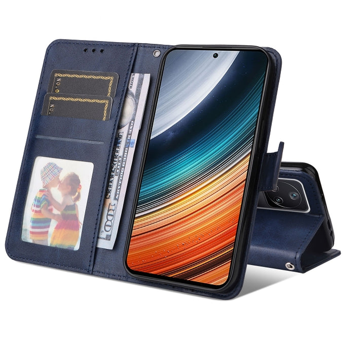 Estuche para teléfono de cuero con textura de becerro, For Xiaomi Redmi K40S / Poco F4, For Xiaomi Redmi Note 11T Pro/Poco X4 GT