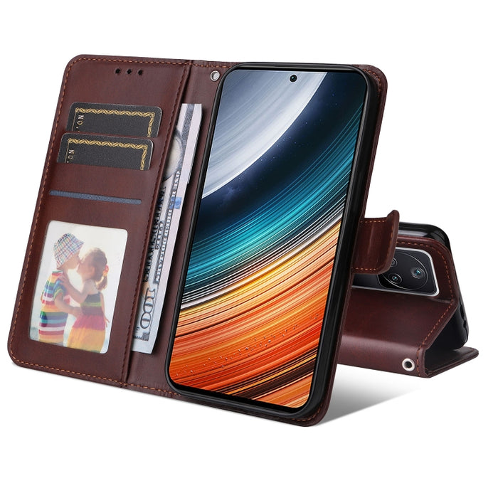 Estuche para teléfono de cuero con textura de becerro, For Xiaomi Redmi K40S / Poco F4, For Xiaomi Redmi Note 11T Pro/Poco X4 GT