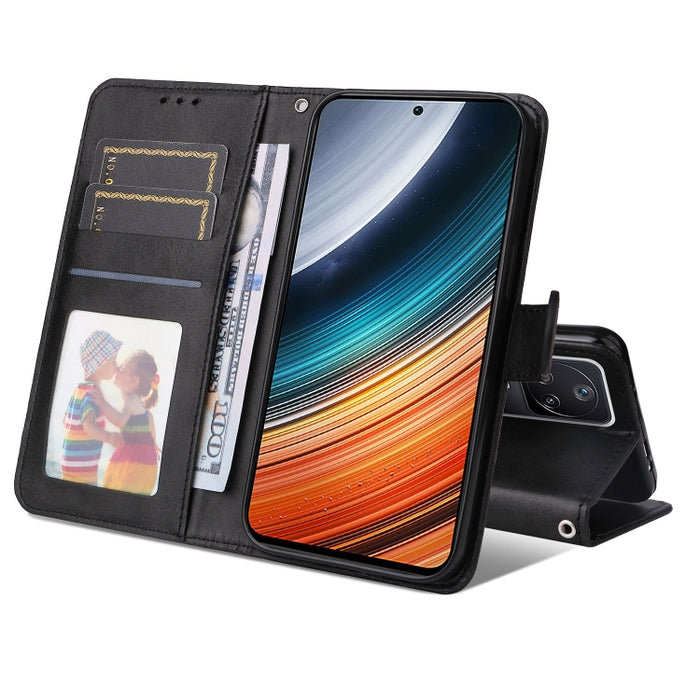 Estuche para teléfono de cuero con textura de becerro, For Xiaomi Redmi K40S / Poco F4, For Xiaomi Redmi Note 11T Pro/Poco X4 GT