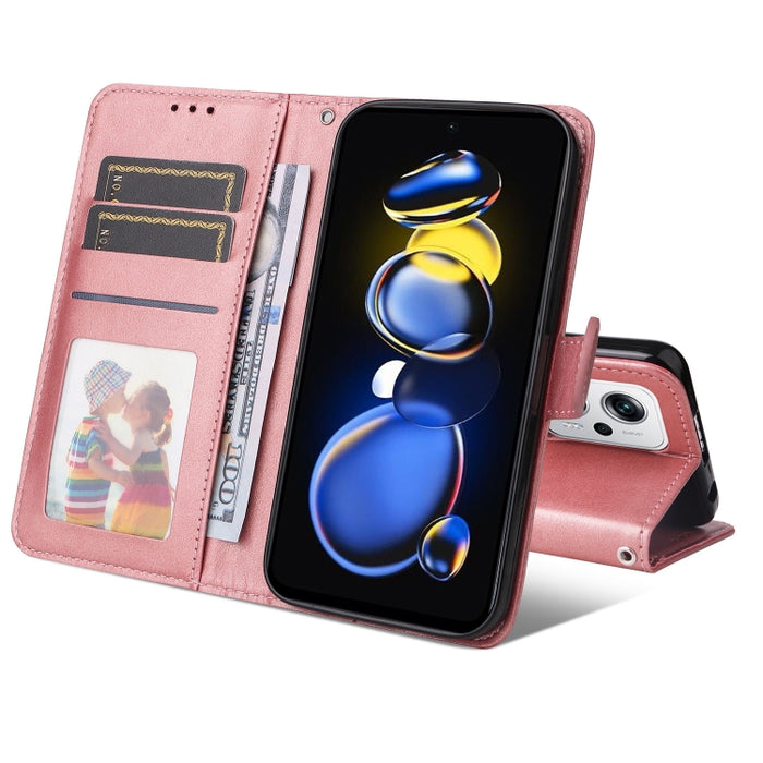 Estuche para teléfono de cuero con textura de becerro, For Xiaomi Redmi K40S / Poco F4, For Xiaomi Redmi Note 11T Pro/Poco X4 GT