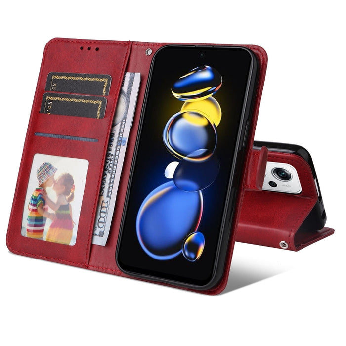 Estuche para teléfono de cuero con textura de becerro, For Xiaomi Redmi K40S / Poco F4, For Xiaomi Redmi Note 11T Pro/Poco X4 GT