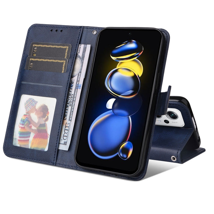 Estuche para teléfono de cuero con textura de becerro, For Xiaomi Redmi K40S / Poco F4, For Xiaomi Redmi Note 11T Pro/Poco X4 GT