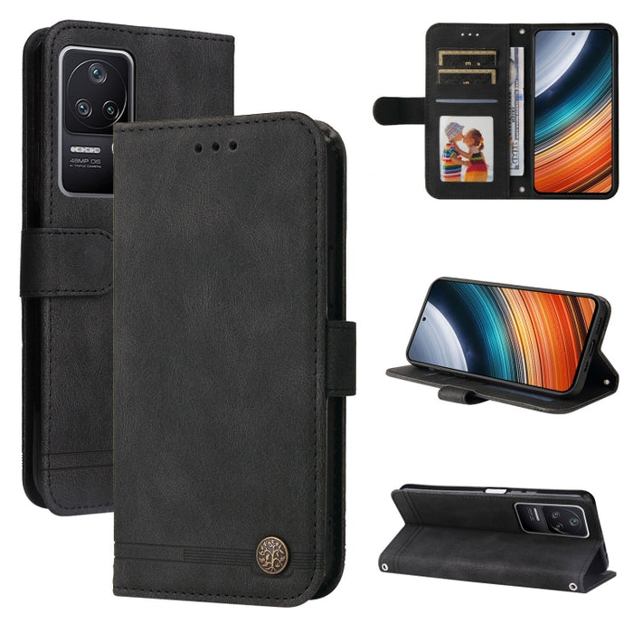 Estuche de cuero con botón de metal Skin Feel Life Tree, For Xiaomi Redmi K40S / Poco F4, For Xiaomi Redmi Note 11T Pro/Poco X4 GT