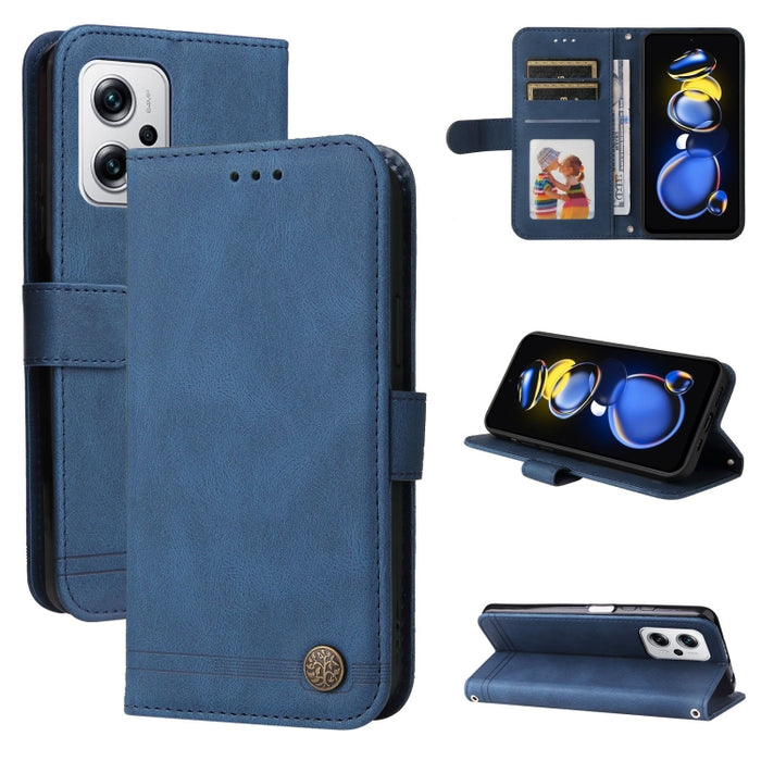 Estuche de cuero con botón de metal Skin Feel Life Tree, For Xiaomi Redmi K40S / Poco F4, For Xiaomi Redmi Note 11T Pro/Poco X4 GT