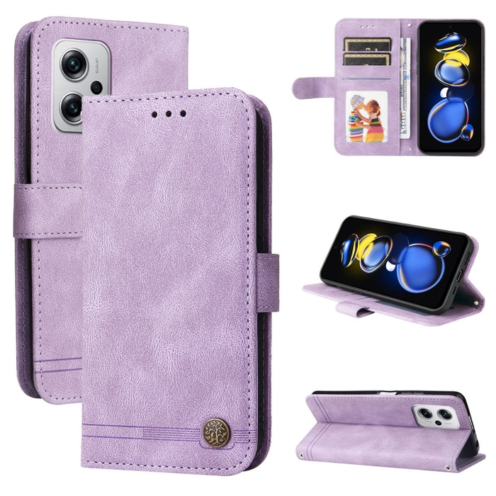 Estuche de cuero con botón de metal Skin Feel Life Tree, For Xiaomi Redmi K40S / Poco F4, For Xiaomi Redmi Note 11T Pro/Poco X4 GT