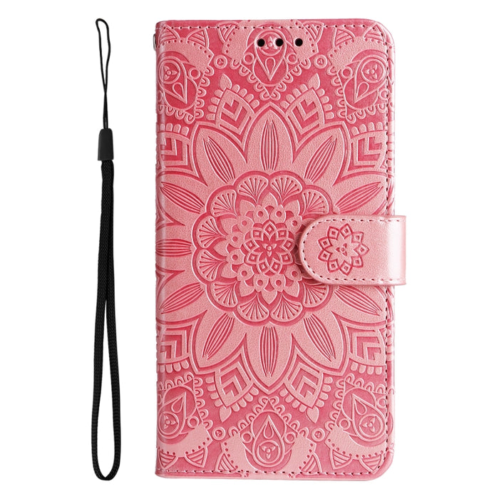 Estuche para teléfono de cuero con estampado de girasol en relieve, For Xiaomi Redmi K40S / Poco F4, For Xiaomi Redmi Note 11T Pro/Poco X4 GT, For Infinix Hot 12, For Infinix Hot 12 Play, For Infinix Smart 6