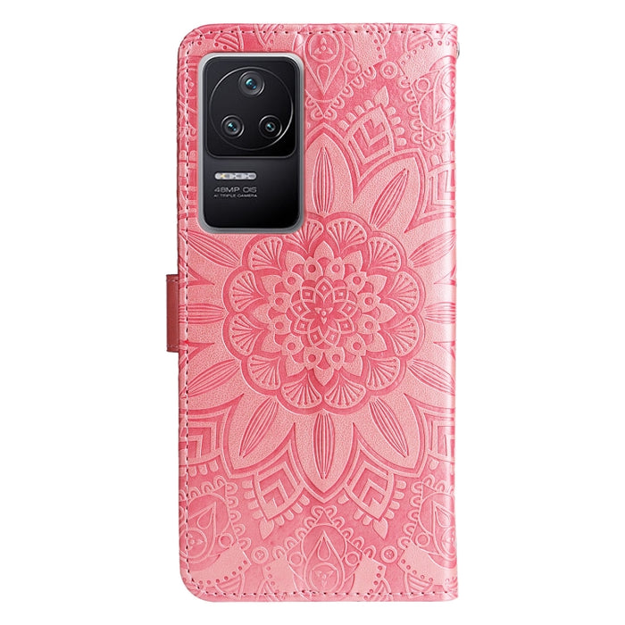 Estuche para teléfono de cuero con estampado de girasol en relieve, For Xiaomi Redmi K40S / Poco F4, For Xiaomi Redmi Note 11T Pro/Poco X4 GT, For Infinix Hot 12, For Infinix Hot 12 Play, For Infinix Smart 6