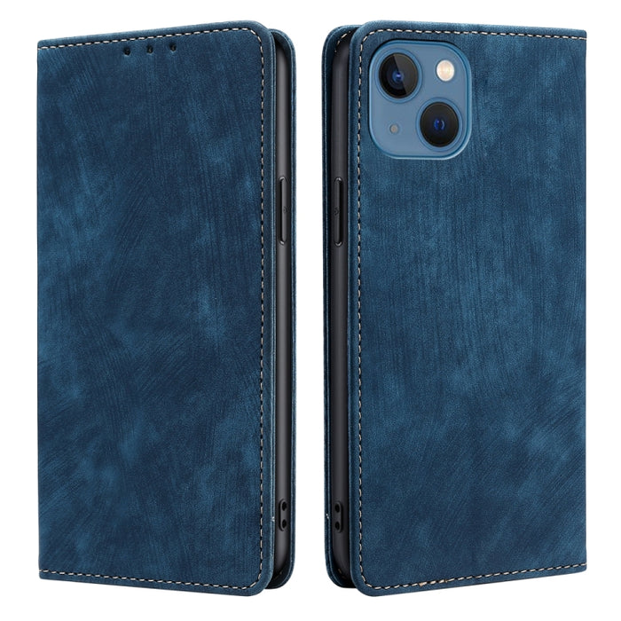 Estuche de teléfono de cuero magnético con cepillo antirrobo